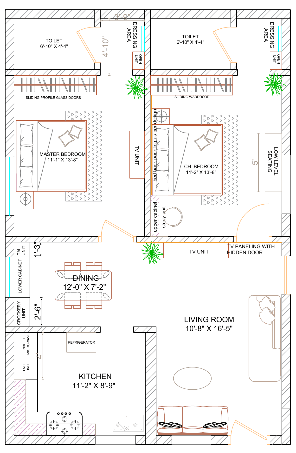 Complete approved furniture and interior layout for Residence 03