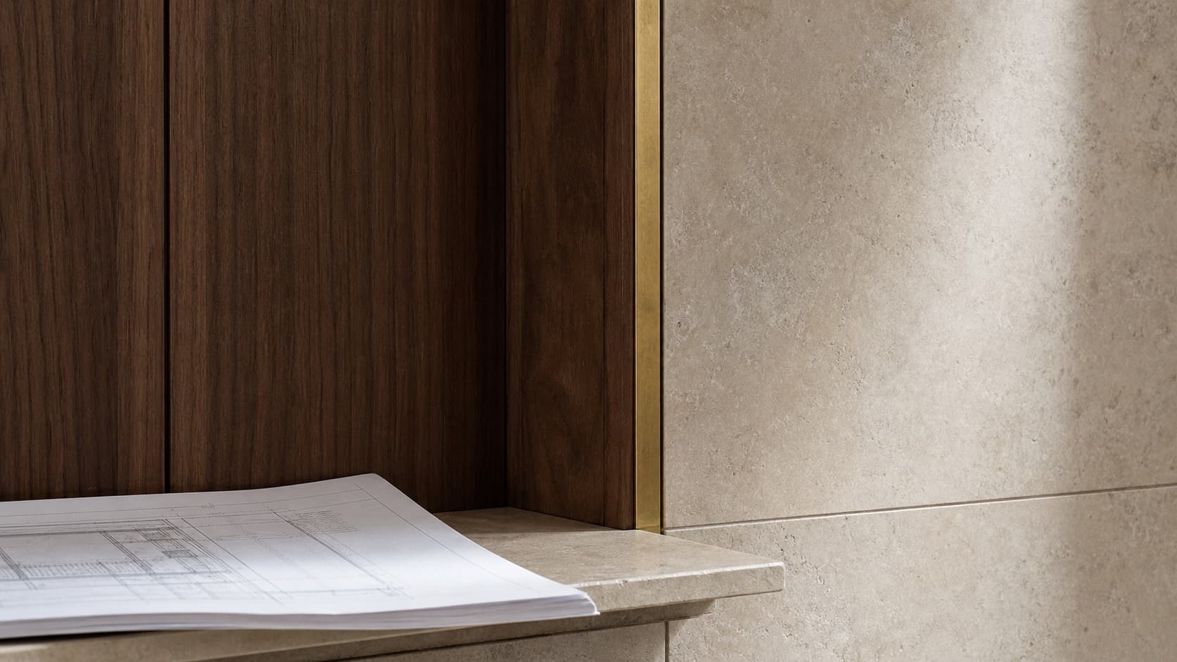 Architectural drawings, materials and technical details used to understand a project brief