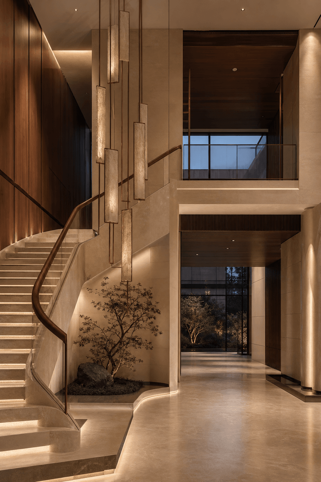 Warm interior material and joinery coordination study